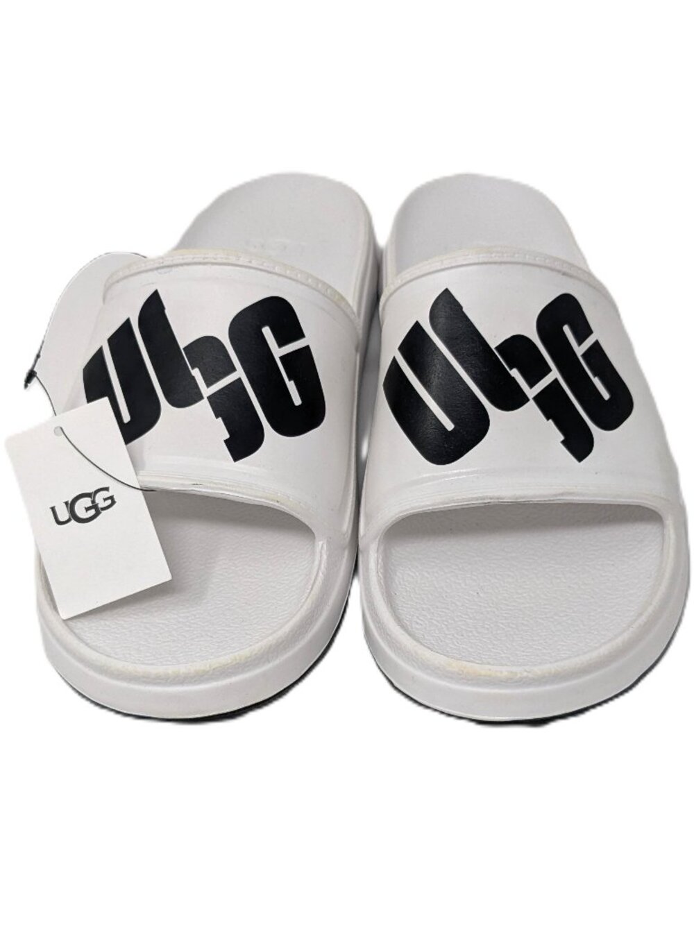 UGG Mens Wilcox Slide Sandal White Chopd Logo Size 11 NEW w tag Eva Foam Comfort